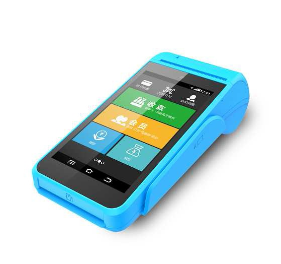 H6 5.5 Inch Handheld Android Pos Terminal Sale Blue OEM 4 Core CPU Touch Screen for Retail Shops for