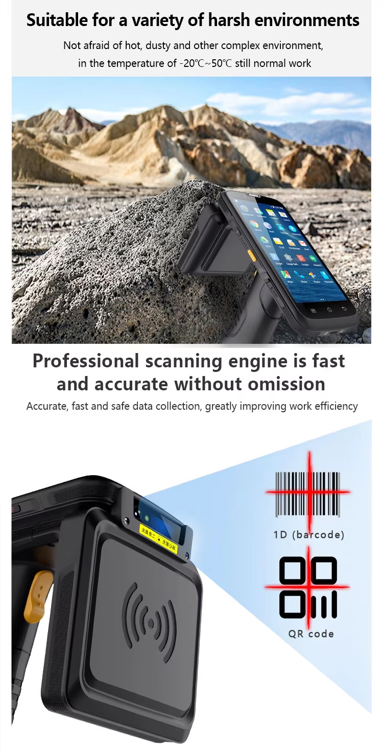 EDOO M83 UHF RFID Rugged Wireless PDA with Android 12 Mobile Computer Data Terminal Including Barcode Scanner in Stock