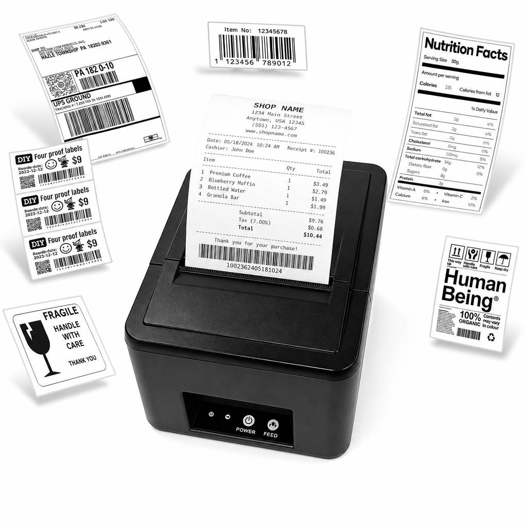 EDOO ED8023 ODM/OEM High Quality Portable Desktop QR Code Printing Support Wall Mounting Auto Cutter