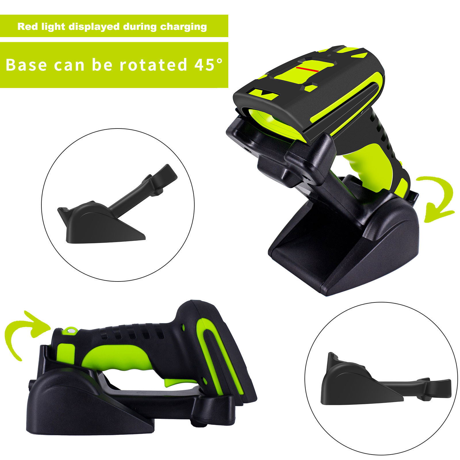 EDOO W50 2d Usb High-Precision Scan Gun Bt 2.4g Wireless Charging Industrial Grade Barcode Scanners 